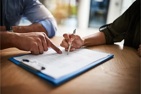 Pointing to section on a contract