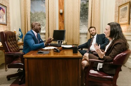 Lawyer meeting with two clients