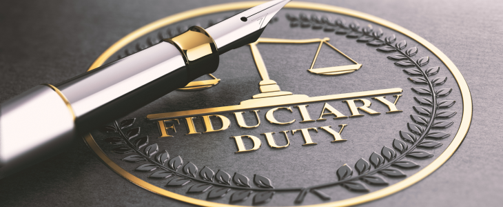 Fiduciary duty with a calligraphy pen next to it