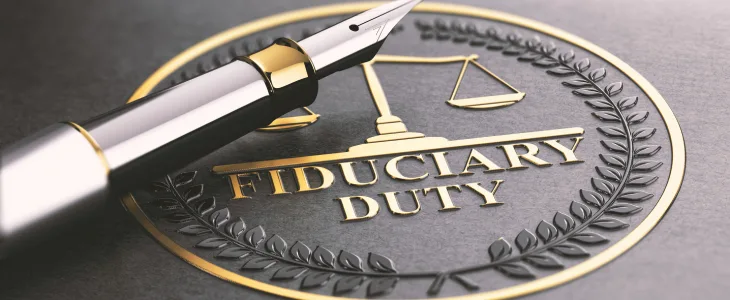 Fiduciary duty with a calligraphy pen next to it