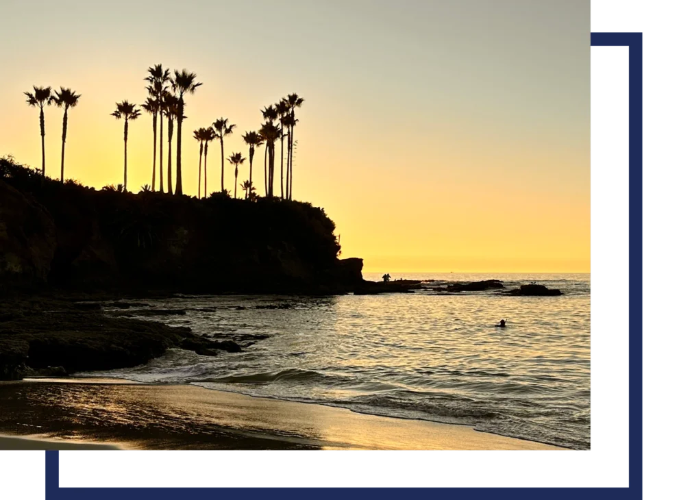 Orange County Beach at sunset